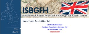 Header for the International Society for British Genealogy and Family History from their website