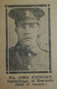 Private John Finnigan, Private John Finnegan buried 10 July 1916 in Elswick Cemetery Newcastle-Upon-Tyne